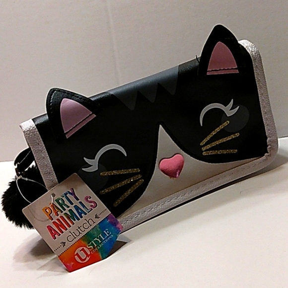 NWT Super Cute "Party Animals" Kitty Cat Clutch/cosmetic bag - Picture 12 of 12
